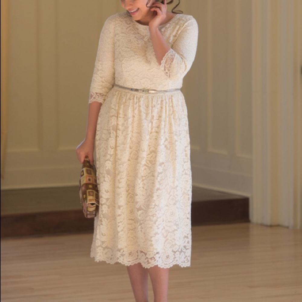 Charming in Lace BLUSH Dress